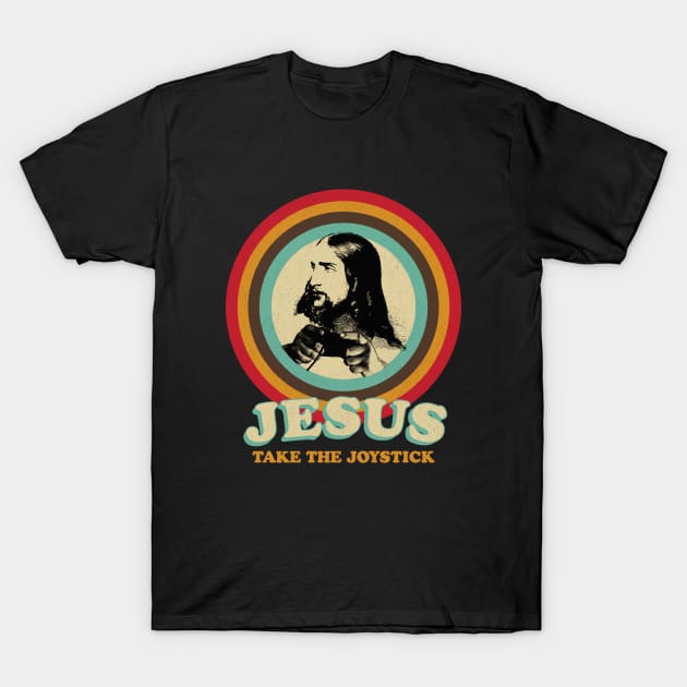 Christian Gamers "Jesus Take The Joystick" Geek Gaming Design T-Shirt by SeaLAD